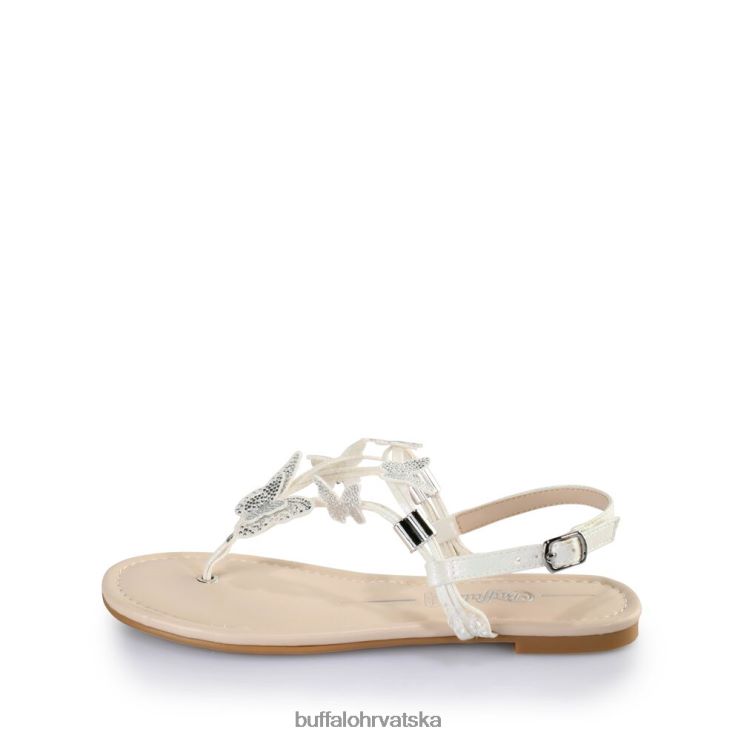 biserno bijela boja Buffalo capri svjetlucave leptir sandale veganske |sandale TDD6T385